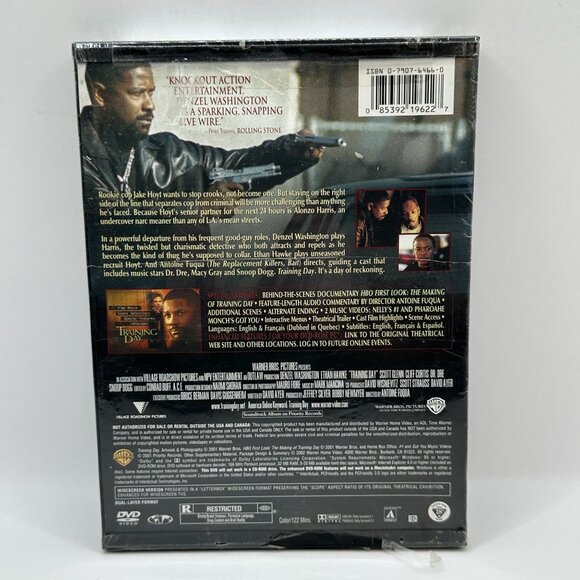 Training Day DVD Denzel Washington Ethan Hawke Warner Bros Full Screen Edition R - Picture 2 of 2